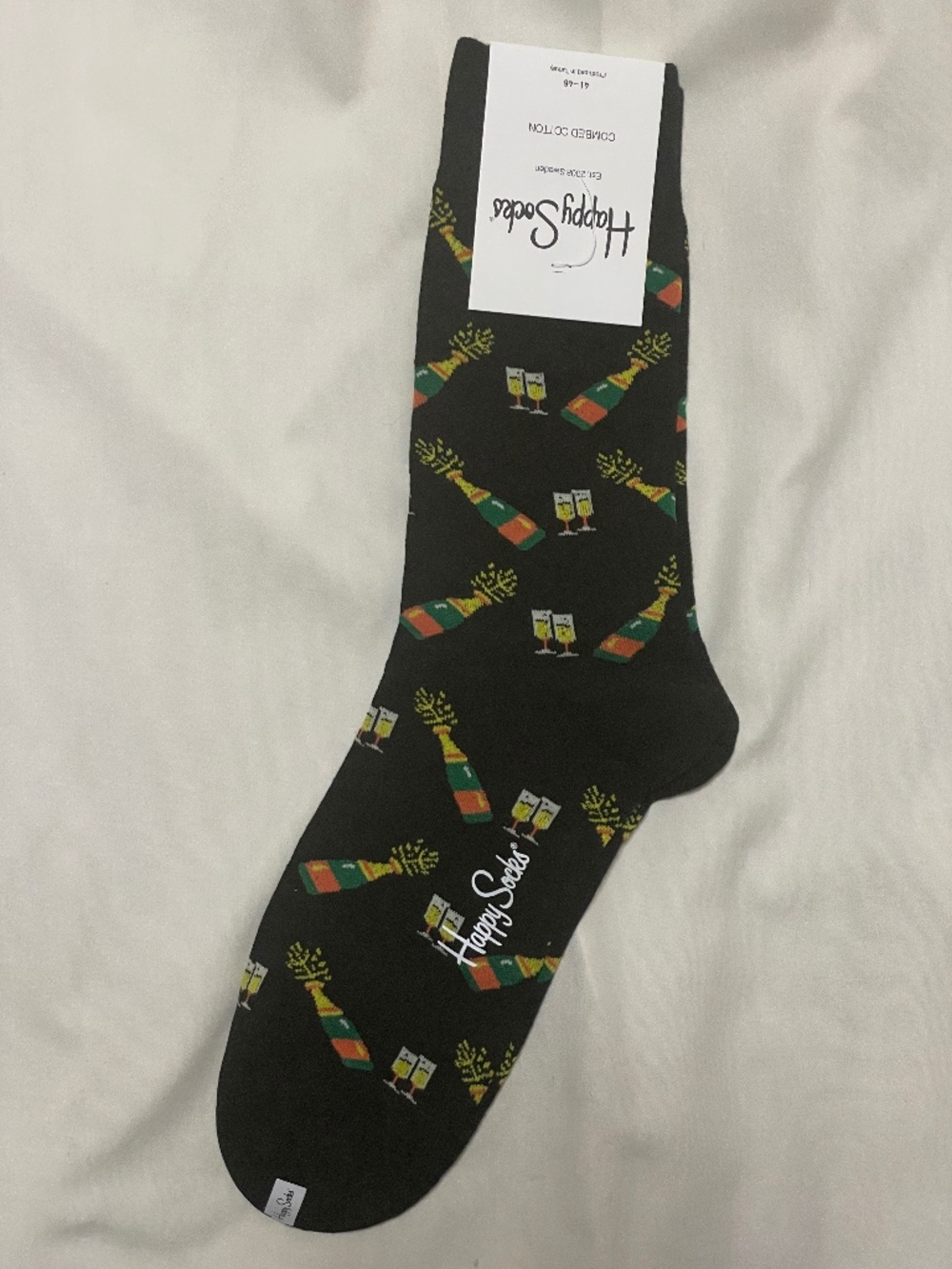 HAPPY SOCKS - Brand new with tags - Size 10-13 (US) - Bottles glasses champagne
